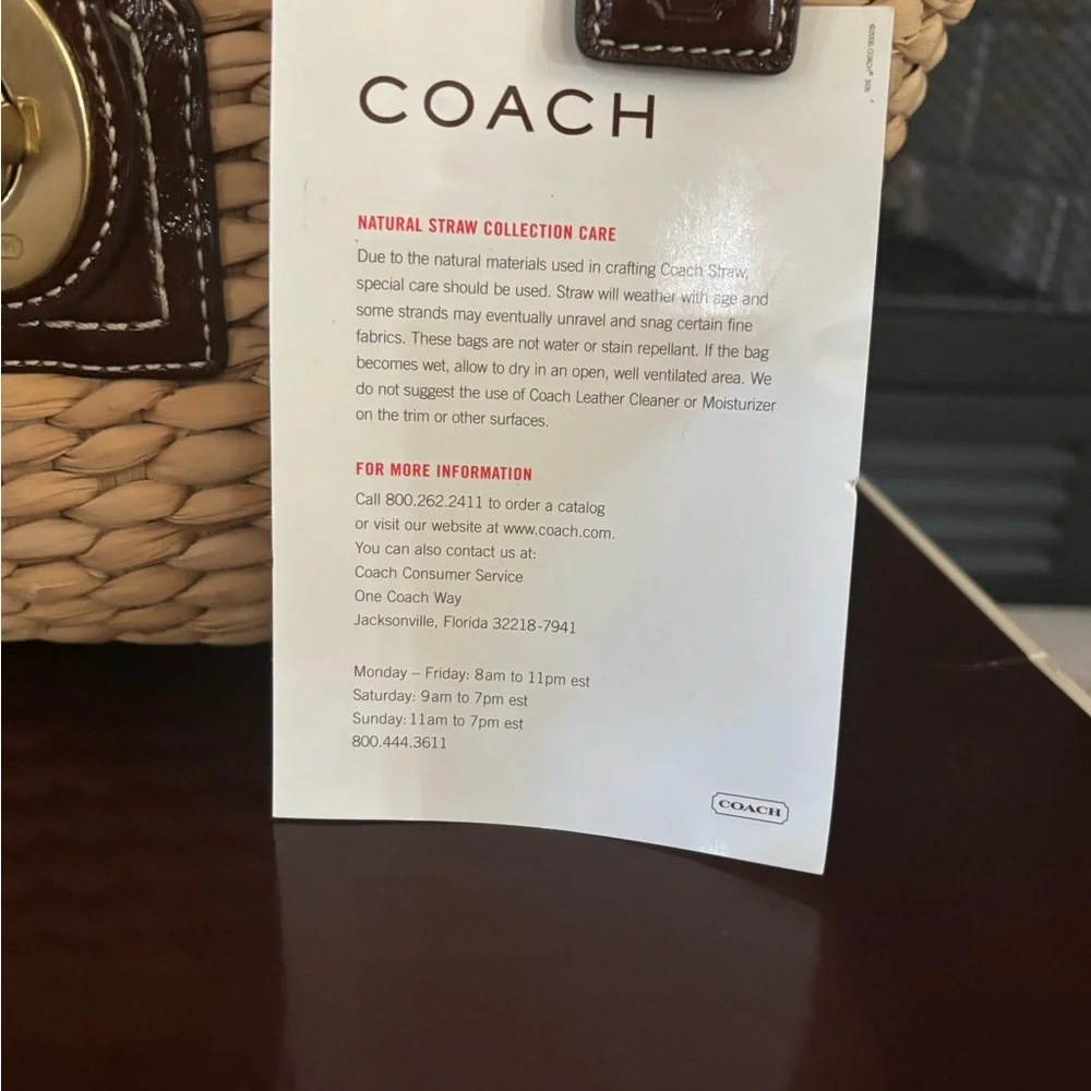 Coach Brown and Tan Leather Trim Tote - Picture 4 of 7